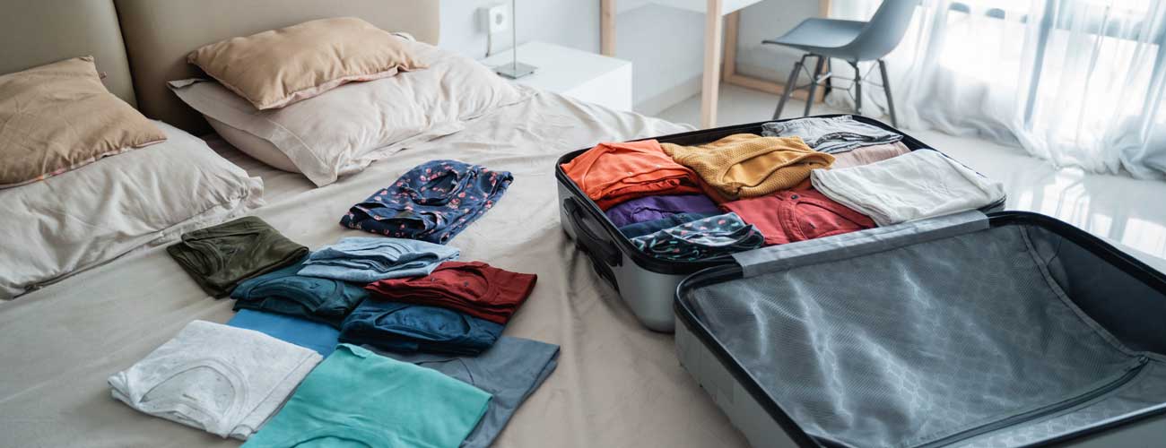 Packing suitcase to prevent bed bugs