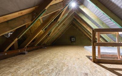 Inspecting an attic for pests in Knoxville TN - Russell's Pest Control