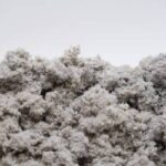 A close up of cellulose insulation fibers